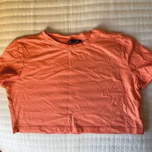 cropped orange shirt